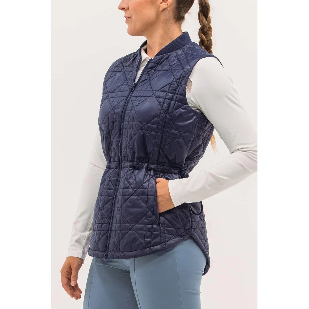Foray‎ Golf® (Women's SMALL) Longline™ Quilted Vest in Navy - $150